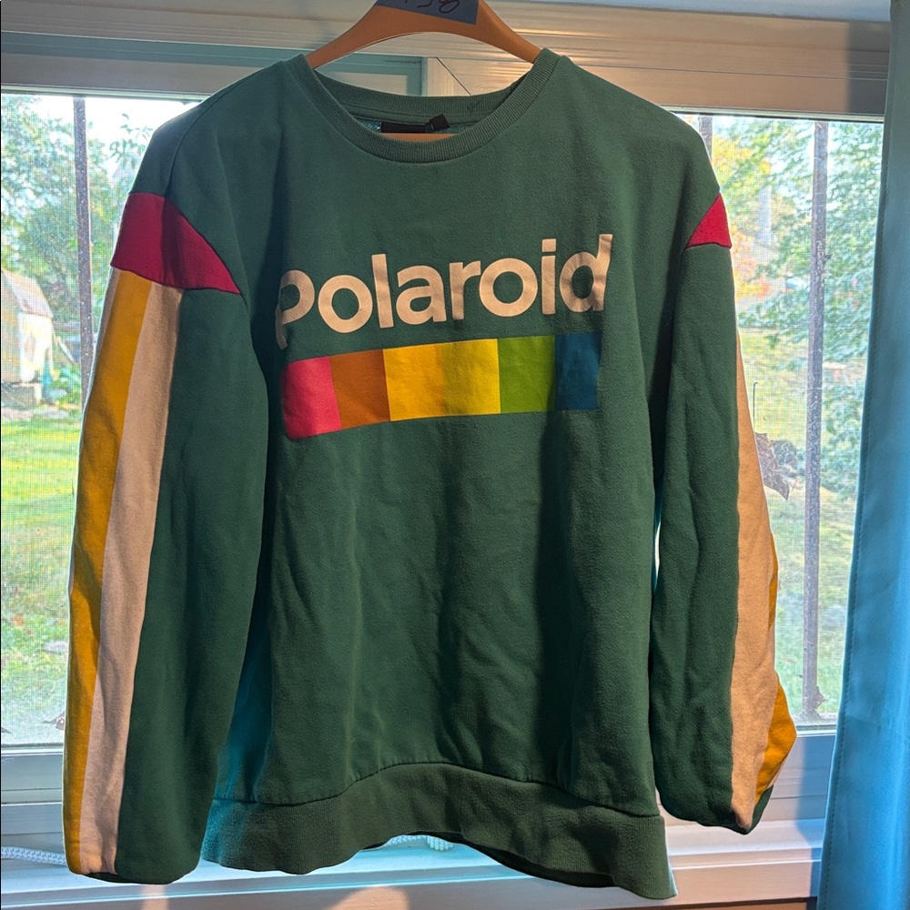 Polaroid Green Sweatshirt with Multicolor Logo